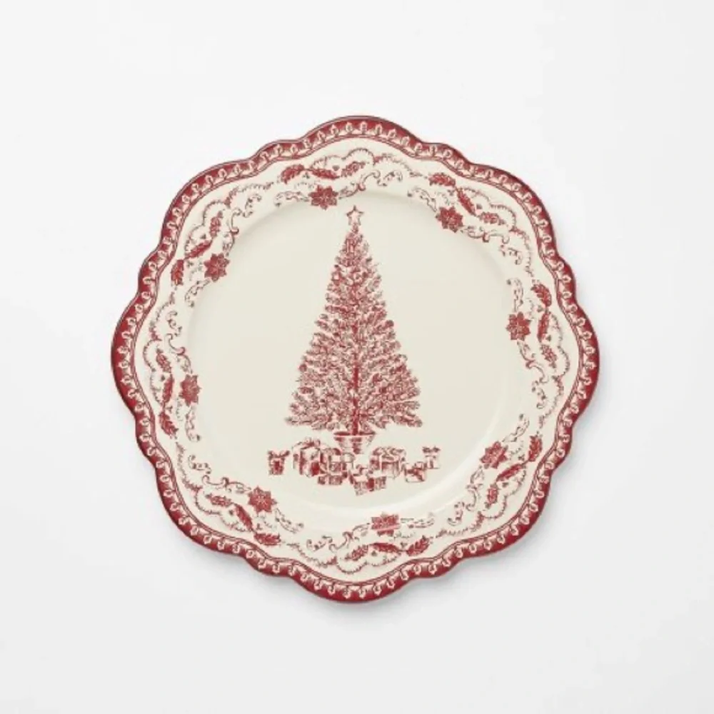 Stoneware Serve Platter Red Pattern - Threshold designed with Studio McGee